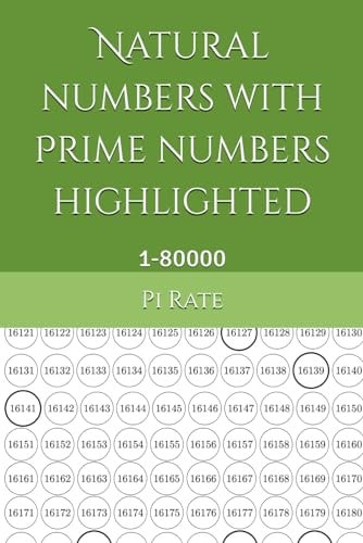 Natural Numbers with Prime Numbers Highlighted (Ed. 1-80000) 1-80000