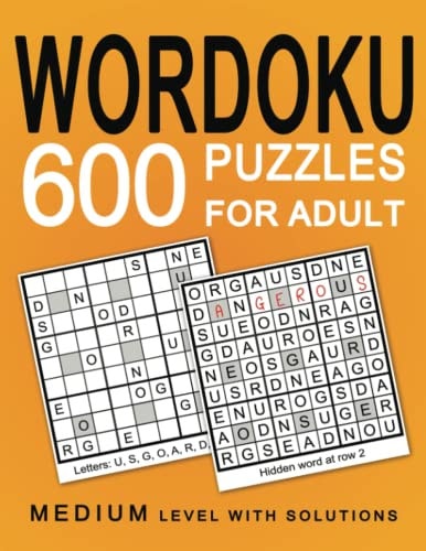 Wordoku 600 Puzzles for Adult Medium Puzzles with Solution