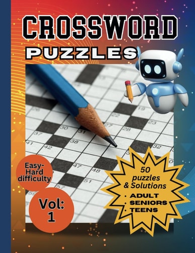 50 Crossword Puzzles For Adults-With Solutions
