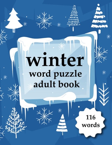 Winter Word Puzzle Adult Book. Puzzle Book for Adults.