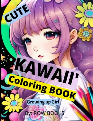 Cute Kawaii Coloring Book Growing Up Girl
