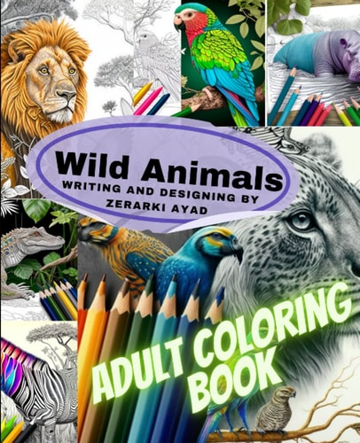 Wild Animals Adult Coloring Book