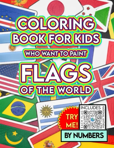 Coloring Books for Kids Flags of the World by Numbers