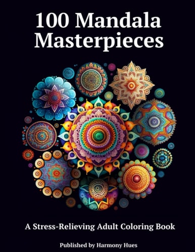 100 Mandala Masterpieces A Stress-Relieving Adult Coloring Book