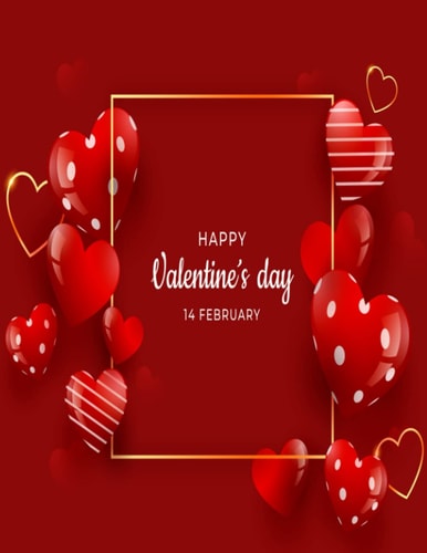 HAPPY Valentines Day 14 FEBRUARY Happy Valentines Day Coloring Book