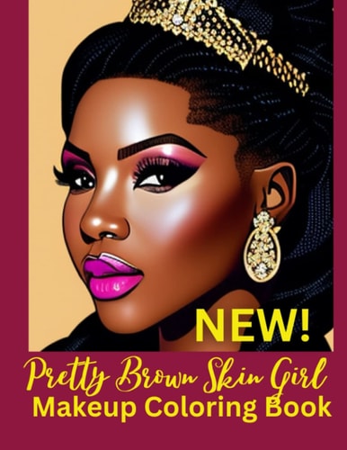 Pretty Brown Skin Girl Makeup Coloring Book