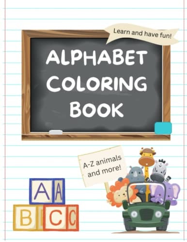 Cute Animal Alphabet Pictures Words Coloring Book for Kids