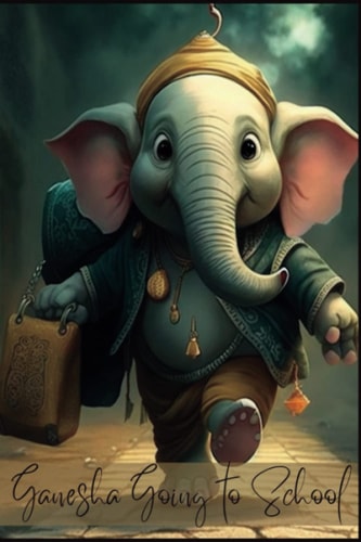 GANESHA GOING TO SCHOOL.