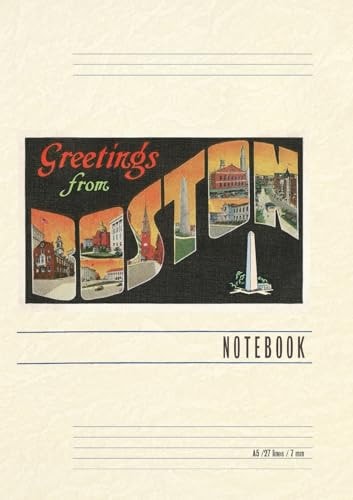 Vintage Lined Notebook Greetings from Boston, Mass.