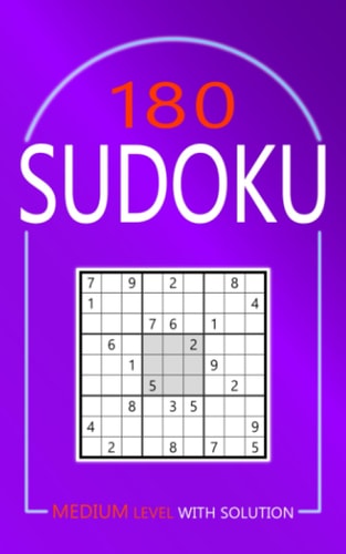 180 Sudoku Medium Level Puzzles With Solutions for Adults