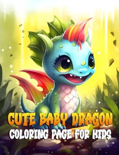 Cute Baby Dragon Coloring Page For Kids Grayscale Adorable Baby Dragon Coloring Pages Ages 5 - 12