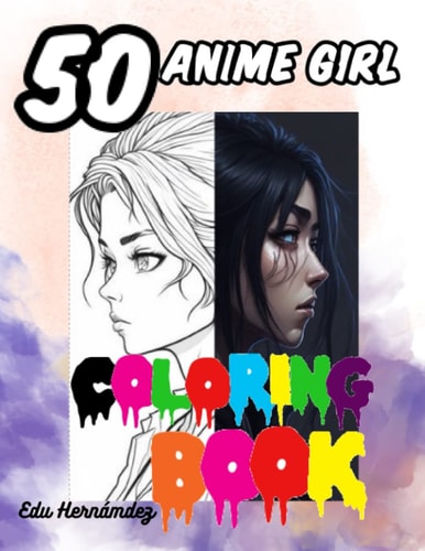 50 Anime Girl Coloring Book