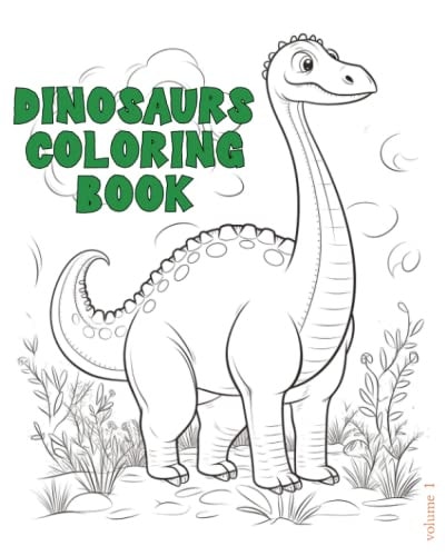 Dinosaurs Coloring Book Volume 1 26 Cute Cartoon Dinosaurs for You to Color
