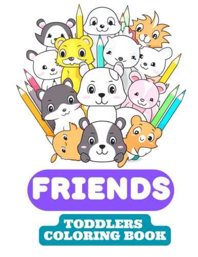 Toddlers Coloring Book Friends