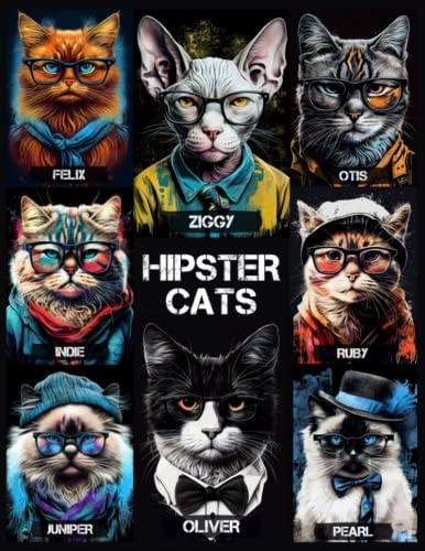 Hipster Cats Cool Cats with Glasses and Scarves - a Hipster Adventure