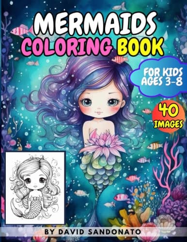 Mermaids Coloring Book Mermaid Wonders: 40 Enchanting Designs for Young Artists for Kids Ages 3-8