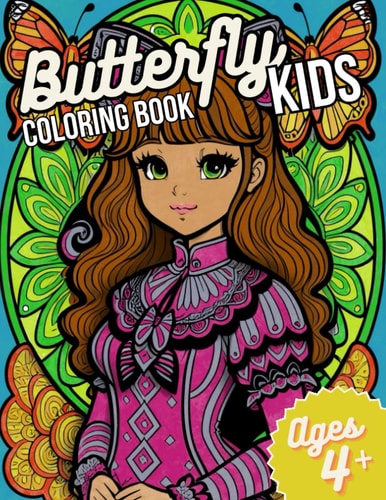 Butterfly Kids Coloring Book 50 Colorable Pages of Beautiful Butterfly Kids