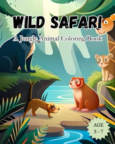 Wild Safari A Jungle Animal Coloring Book