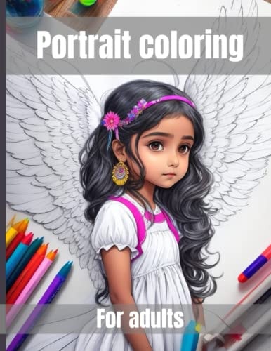 Portrait Coloring Book for Adults Cute Girls with Intricate Designs