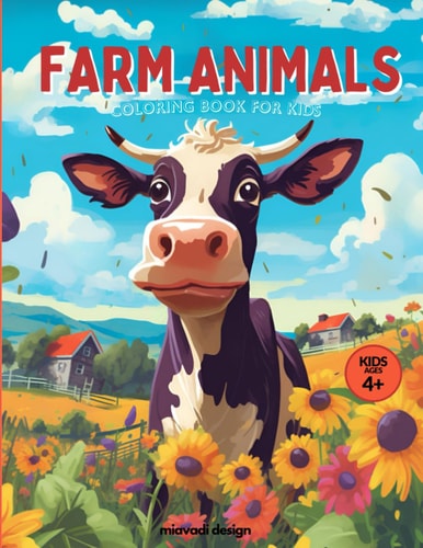 Farm Animals Coloring Book For Kids Fun and Easy Pages to Colour