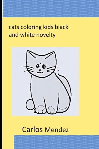 Coloring Book Kids Black and White Novelty Cats