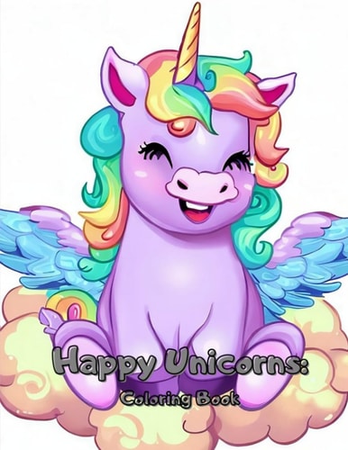 Happy Unicorns. Coloring Book.