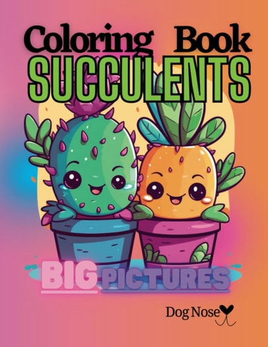SUCCULENT LARGE PRINT COLORING BOOK FOR KIDS Large Print Simple Succulent Coloring Pages