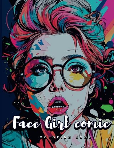 Face Girl Comic Portrait Coloring Book for Teens and Adults