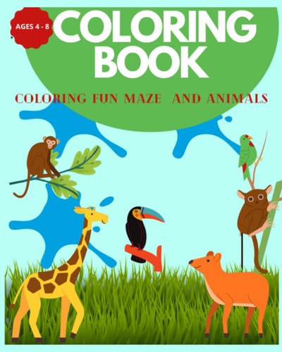 Coloring Book Coloring Fun Maze and Animals