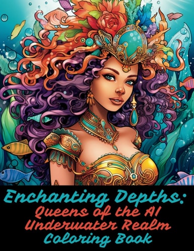 Enchanting Depths Queens of the AI Underwater Realm Coloring Book