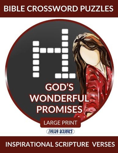Bible Crossword Puzzles Large Print - God's Wonderful Promises - Inspirational Scripture Verses Bible Puzzle Books
