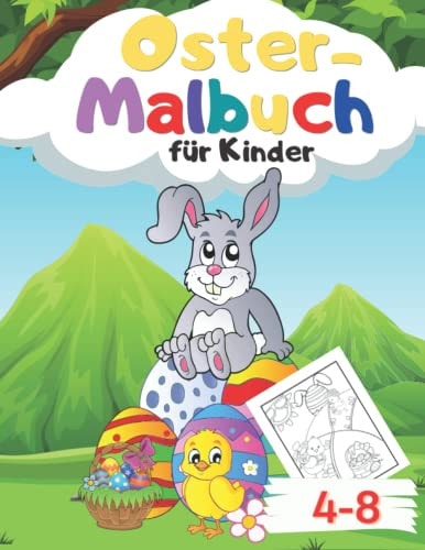 Oster-Malbuch Für Kinder Von 4-8 Jahren 36 Lustige Illustrationen Für Kinder Zum Ausmalen