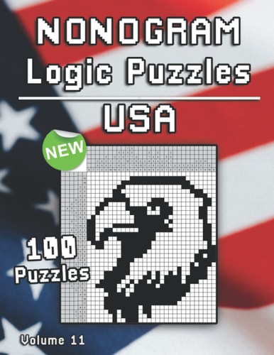 Nonogram Puzzles Hanjie Puzzle Book USA & America with Griddler Brainteaser for Adults and Kids