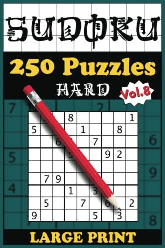 250 Hard Sudoku Puzzles with Solutions Volume 8