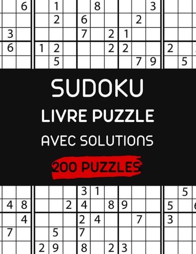 Sudoku Livre Puzzle Avec Solutions 200 Puzzles 200 Sudoku Énigme Livre de Puzzle Amélioration De La Mémoire Pour Adultes Diffèrent Niveaux Facile À Très Difficile