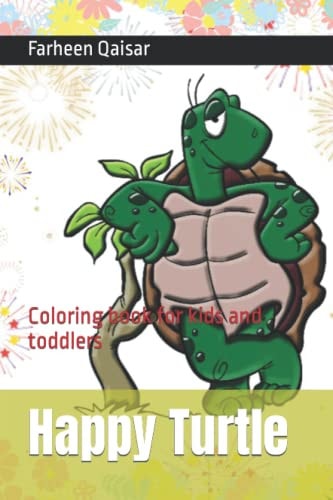 Happy Turtle Coloring Book for Kids and Toddlers