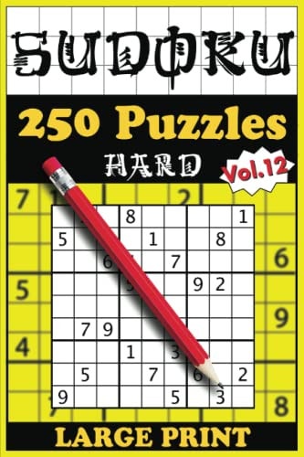 250 Hard Sudoku Puzzles with Solutions Volume 12