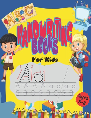 HANDWRITING BOOKS for Kids Ages 5-8 Printing Workbook for Grades 1, 2 & 3, Learn to Trace Alphabet Letters and Numbers 1-100, Fun Games