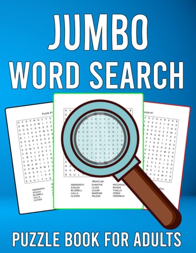 Jumbo Word Search Puzzle Book for Adults 200 Easy to See Large Print Word Search Games with Solutions