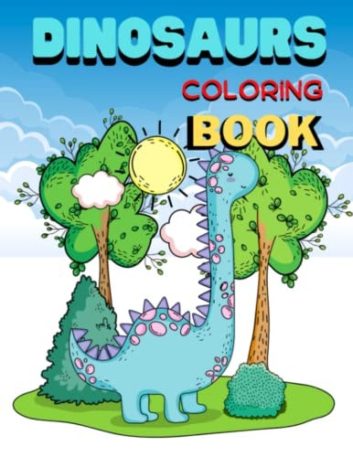 Dinosaurs Coloring Book 8.5"x11" 40 Pages for Kids Boy Girls