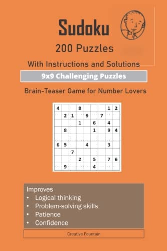 Sudoku 200 Challenging Puzzles-With Instructions and Solutions: 9x9 Challenging Puzzles-Brain-Teaser Game for Number Lovers
