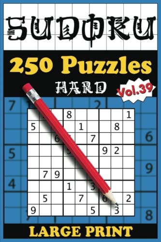 250 Hard Sudoku Puzzles with Solutions Volume 39