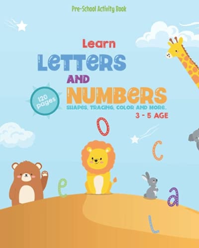 Pre-School Activity Book Learn Letters and Number Shapes, Tracing, Color and More