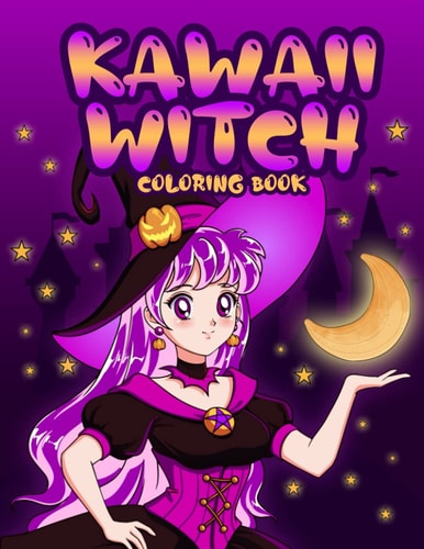 Kawaii Witch Coloring Book Wicca Coloring Book for Adults and Kids
