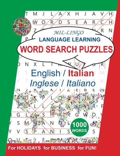 Italian Word Search Puzzles, for Holidays, for Business, for Fun Language Learning Activity Book for English Speakers