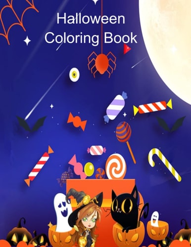 Halloween Coloring Book For Kids Ages 4-8 Cute Coloring Pages For Halloween, Hours Of Fun (60 Pages, 8.5x11inches): Great For Kids Of All Ages