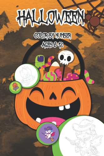 Happy Halloween Color by Number Book Spooky Coloring Book for Kids Ages 8-12