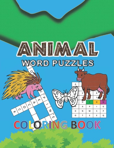 Animal Word Puzzles Coloring Book