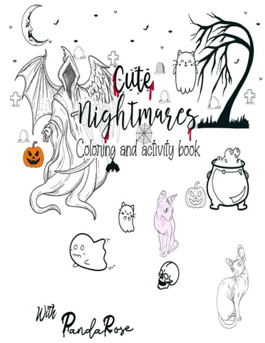 Cute Nightmares Art Prompt Coloring Activity Book