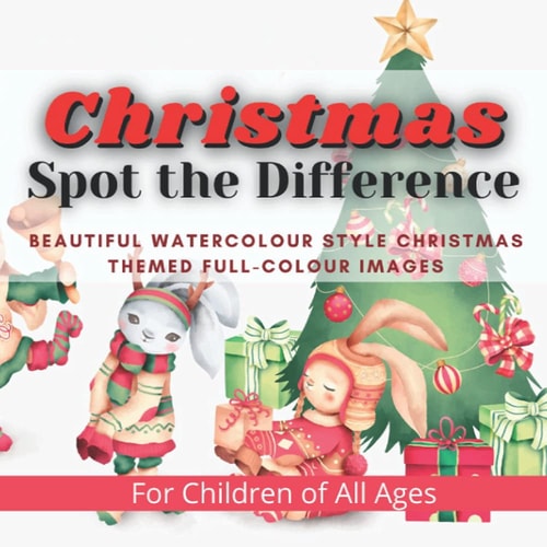 Christmas Spot the Difference Beautiful Watercolour Style Christmas Themed Full-colour Images